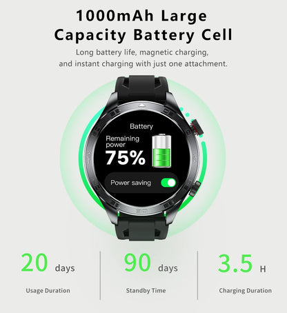 2026New Men's Outdoor Sports Smartwatch GPSTrack 1000mAh Battery Heart Rate Monitor 100+Sport Mode IP67 Waterproof Smart Watches