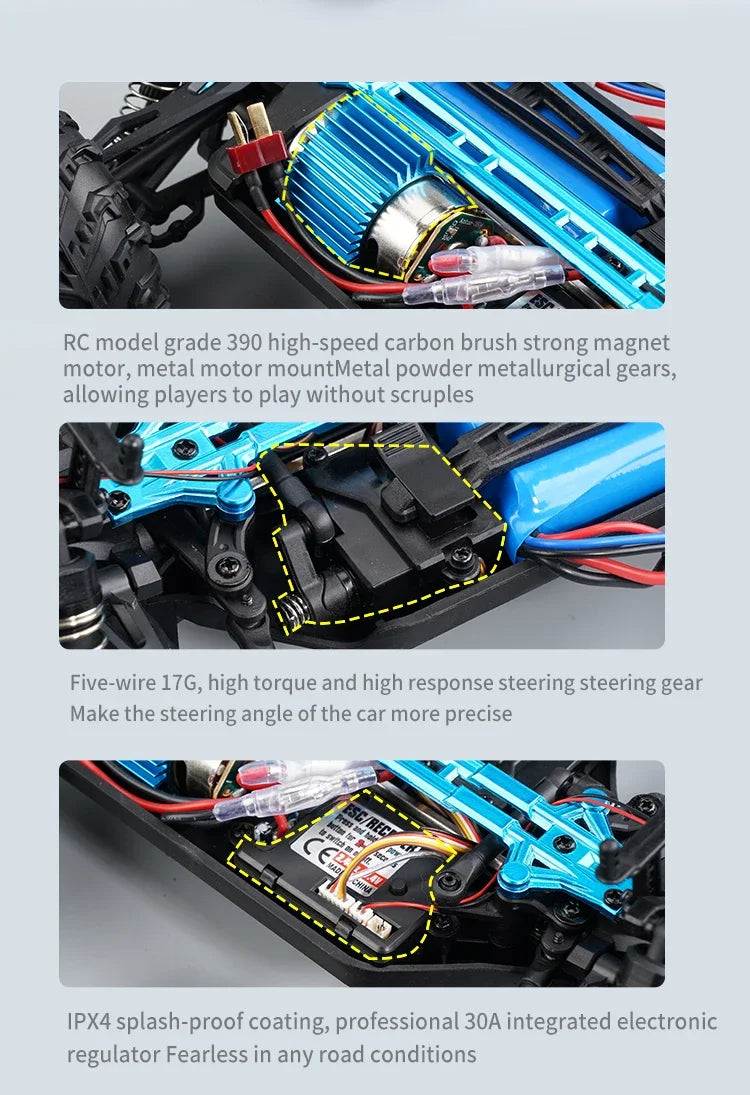 MJX VS RC Car SCY 16101 16102 PRO 4WD 70Km/h 1/16 High Speed Drift Monster Off-road Remote Control Vehicle Electric Crawler