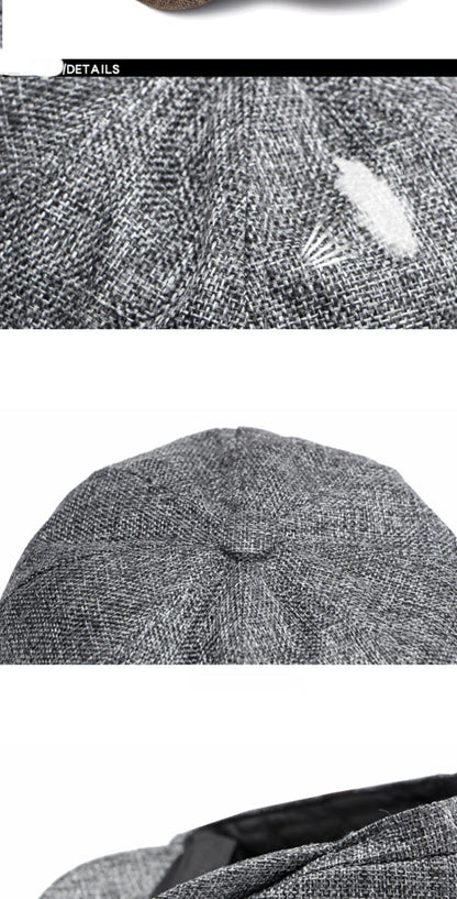 HT4668 Beret Cap Spring Summer Sun Hat Men Women Retro Artist Painter Linen Beret Hat Male Female Octagonal Flat Cap Mens Berets