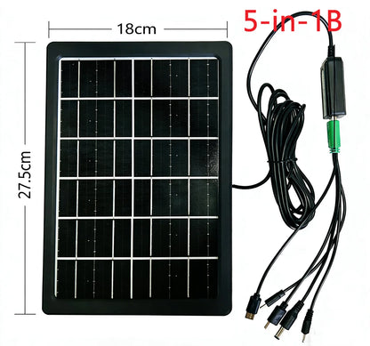 10W 5V Solar Battery Charger For Security Camera Portable Solar Power Panel With Micro USB Type-C Output Solar Panel Charger Kit