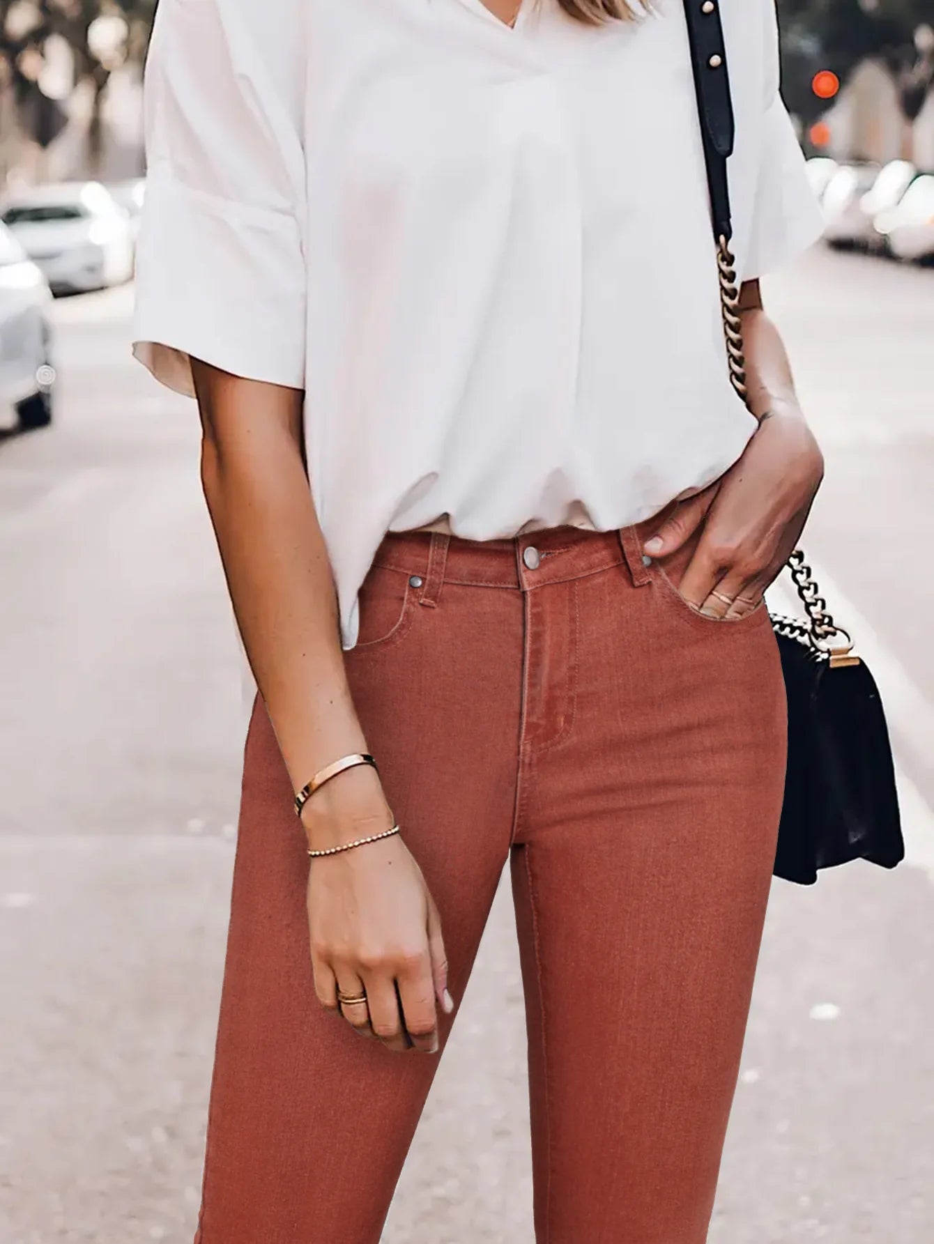 Women Pencil Pants Jeans Skinny Trousers High Waist Stretch Pockets Vintage Washed Female Streetwear Slim Full Length Denims