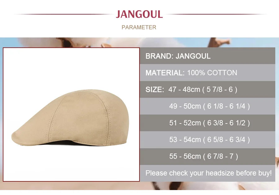 JANGOUL Toddler Boy 100% Cotton Ivy Infant Newsboy Cap Kids Vintage Child Flat Hat Outdoor Spring Summer Beret Hat 646