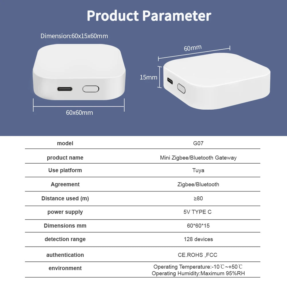 Lincukoo Tuya Zigbee/Bluetooth Gateway Smart Wireless Hub Gateway Connect 128 Zigbee Devices Multi-mode Gateway Home SmartLife