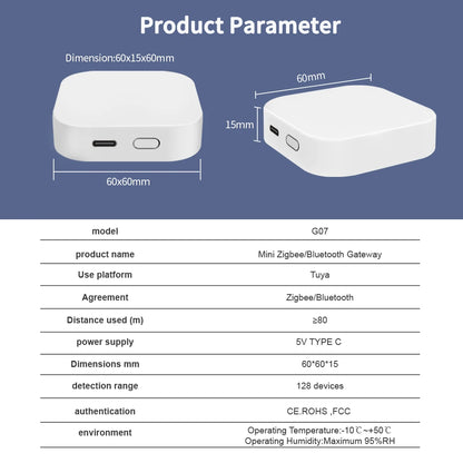 Lincukoo Tuya Zigbee/Bluetooth Gateway Smart Wireless Hub Gateway Connect 128 Zigbee Devices Multi-mode Gateway Home SmartLife