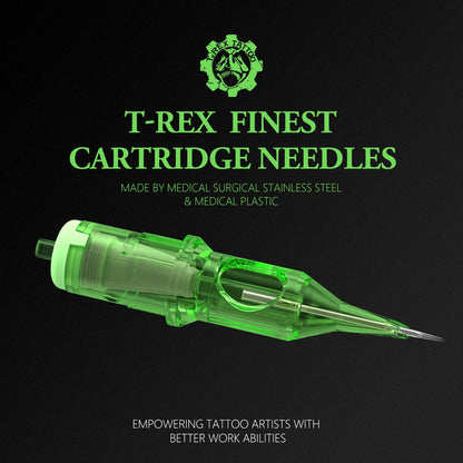 T-Rex 20pcs/Ink Cartridge Tattoo Needle RL RM Disposable Sterilization Safe Tattoo Needle 0.35mm Sterile Tattoo Needle Supply