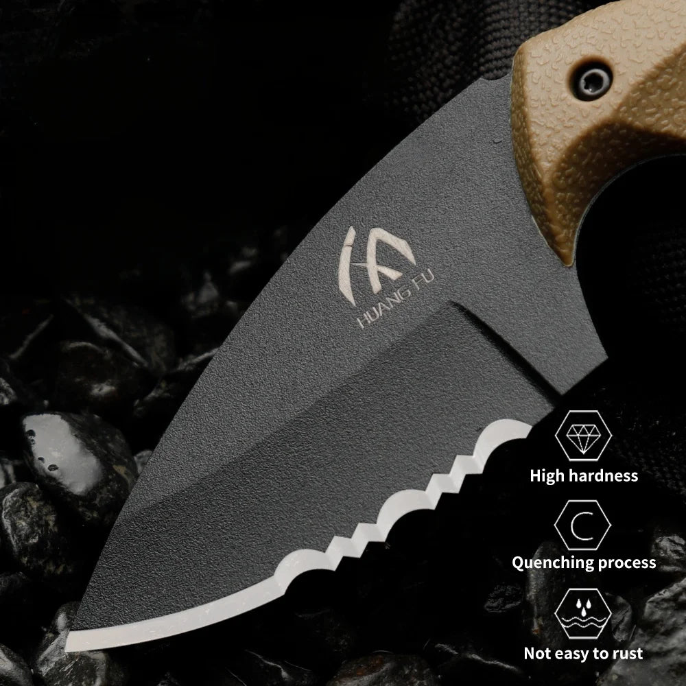 Simple and portable straight knife with sheath storage, anti slip and comfortable handle, outdoor outing, fishing, gardening, mu