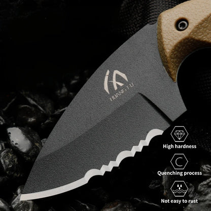 Simple and portable straight knife with sheath storage, anti slip and comfortable handle, outdoor outing, fishing, gardening, mu