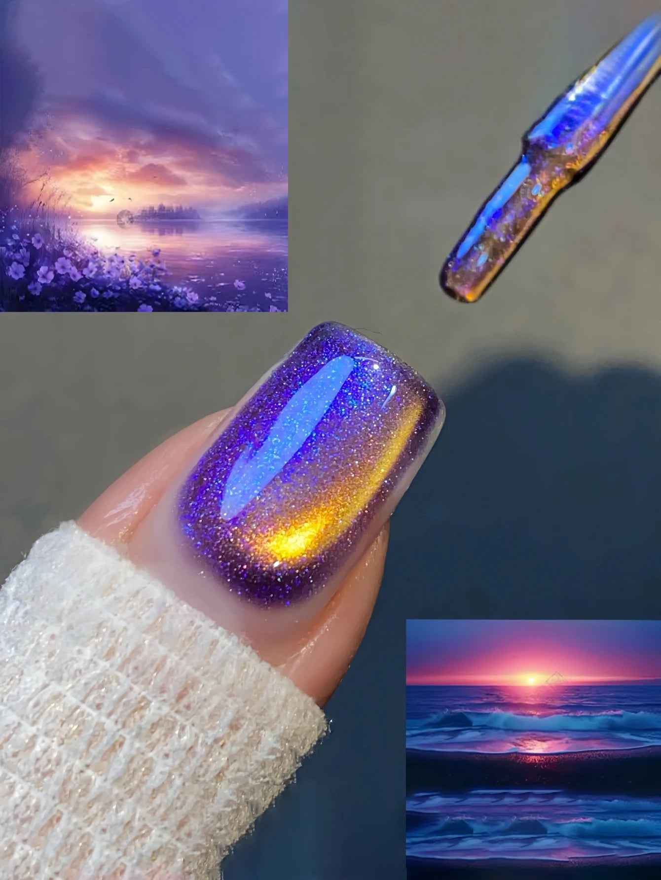 MIANEL Orion Nebula Cat Eye Gel Nail Polish Sparkling Crystal Shimmer Blue Purple Gold 2026 Spring/Summer Unique Special