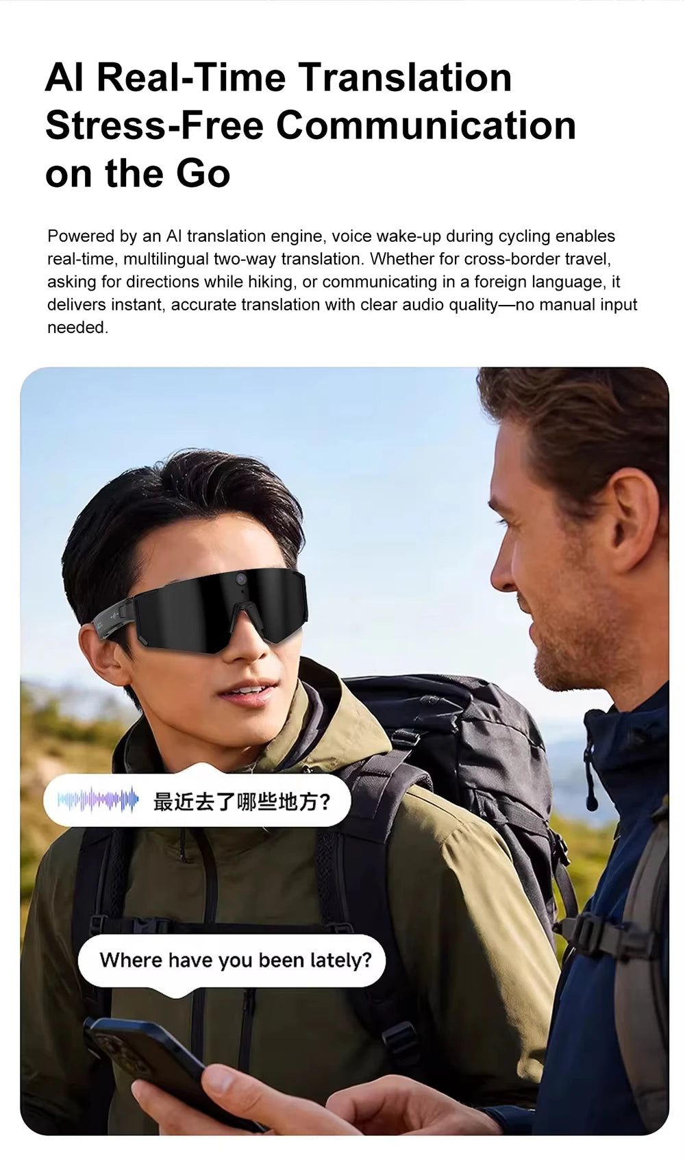 Lenovo 2400w ChatGPT Camera Photo AI Smart Glasses 1080P Video Anti-shake Cycling Sport Sunglasses DualMic 32GB Windproof Goggle