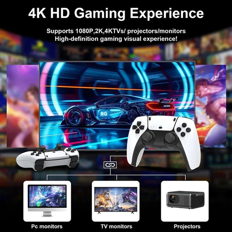 M15 4K TV Game Stick Retro Spelkonsol – 64GB/128GB 20 000–40 000 Spel 23 Emulatorer Trådlösa Handkontroller HDMI