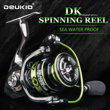 DEUKIO DK Spinning-rulle – Helmetall, 12kg Drag, 5.2:1, Salt- & Sötvatten