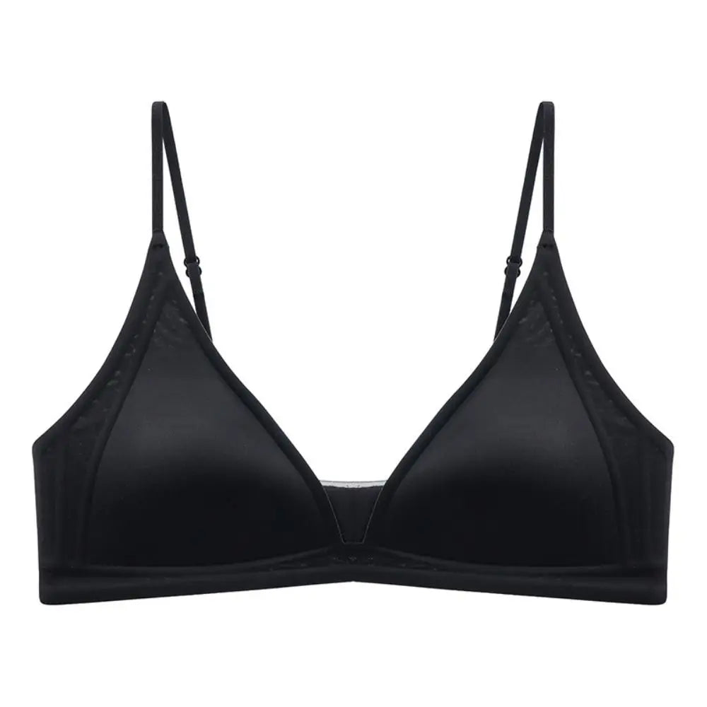 Thin Satin Wireless Deep V Bra Close-fitting Anti-sagging Push Up Underwear Traceless Gathered Breasts Seamless Bras Sport