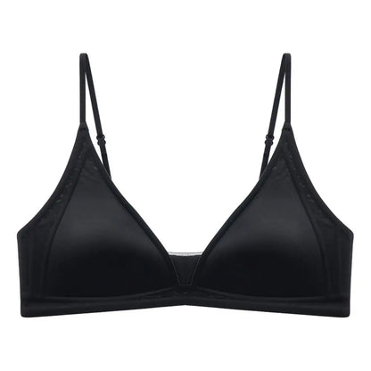 Thin Satin Wireless Deep V Bra Close-fitting Anti-sagging Push Up Underwear Traceless Gathered Breasts Seamless Bras Sport