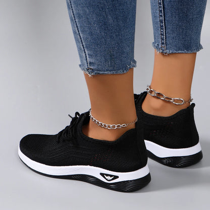 Dam mesh-sneakers med platt sula – Andningsbara, casual, sommar, storlek 37–41