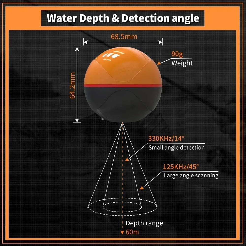 Erchang F68 WIFI Fish Finder 100M Wireless Fishing Sounder Echo Sounder Detect Finder fishing for Lake Sea Fishing IOS& Android