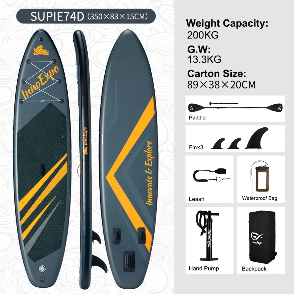 Uppblåsbar SUP-bräda från InnoExpo med halkfri yta – 320–350 cm