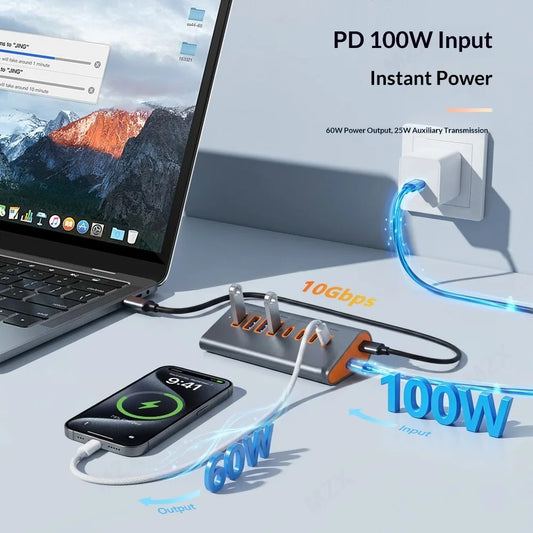 MZX USB-hubb med USB-A och USB-C – 5 eller 10 Gbit/s