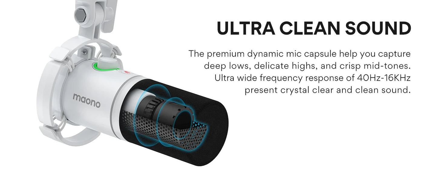 MAONO PD200X RGB Gaming Microphone Dynamic Microphone USB/XLR Dual Mode Microphone Podcast Mic RGB XLR/USB Gaming Podcasting Mic