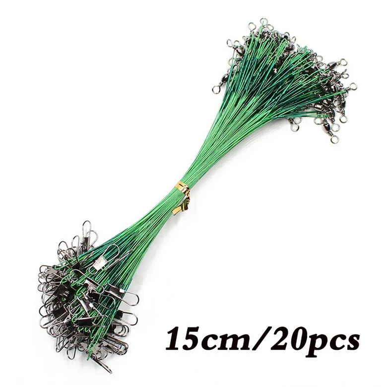 Stålförtommar med Svivel – 20-pack, 15/20/30cm, Betsskyddad Wire