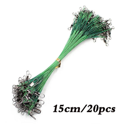 Stålförtommar med Svivel – 20-pack, 15/20/30cm, Betsskyddad Wire