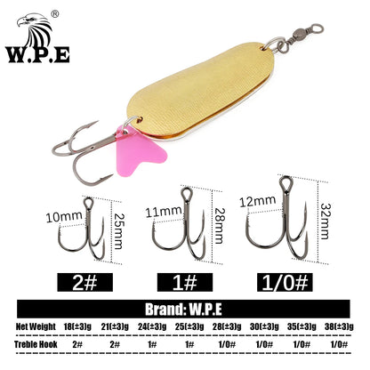 W.P.E Fishing Lure JIG Double Artificial Bait 8 Grams With Connector Three-anchor hook Metal sequins For fishing