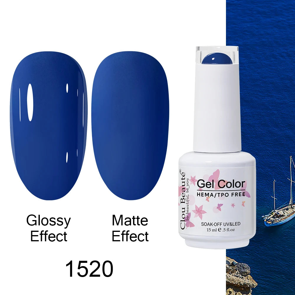 Clou Beaute Gel Nail Polish Neon Brown Royal Blue Red Green Pastal Nude Nail Art Varnishes Gel Lacquer Top Coat UV Gel Nail