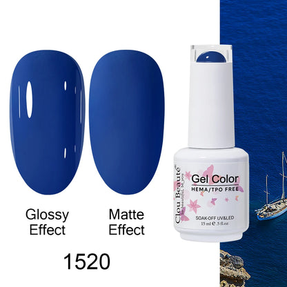 Clou Beaute Gel Nail Polish Neon Brown Royal Blue Red Green Pastal Nude Nail Art Varnishes Gel Lacquer Top Coat UV Gel Nail