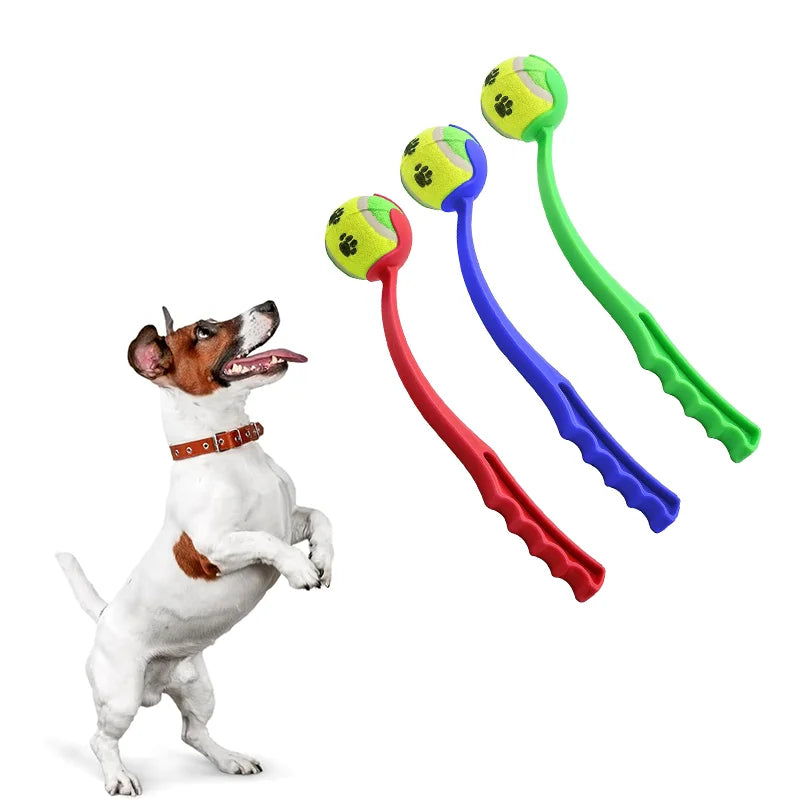 Bollkastare för hund 38 cm – med eller utan boll, slumpmässig färg
