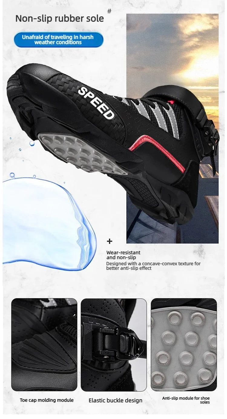 2026 New Leather Motos Breathable Anti Slip Wear-resistant Riders Boots Motorcycle Boots Men Motorbike Racing Ankle Length Shoes