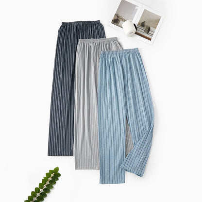 Herr Pyjamasbyxor Långa – Tunna Andningsbara Casual Hemmabyxor, 12 Färger M–6XL