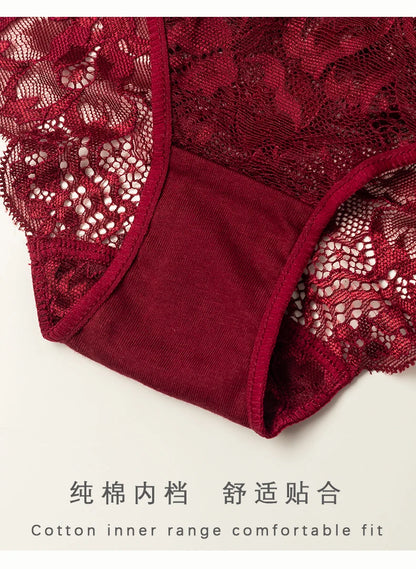 Dam Viktoriansk Spets Lingerie Set – Push-up Halvkupa Trådlös BH & Trosor Samlande, 4 Färger S–4XL