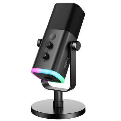 FIFINE AM8 USB/XLR-streamingmikrofon – dynamisk, RGB och hörlursutgång