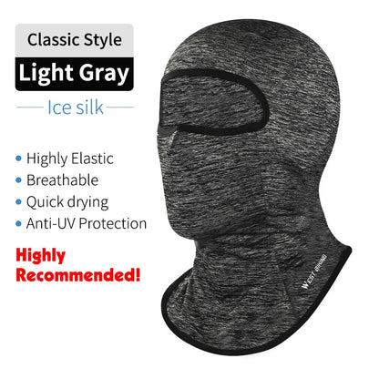 WEST BIKING Cool Men's Hat Summer Anti-UV Full Face Cover Motorcycle Balaclava Ice Silk Breathable Bike Helmet Mask Cycling Caps