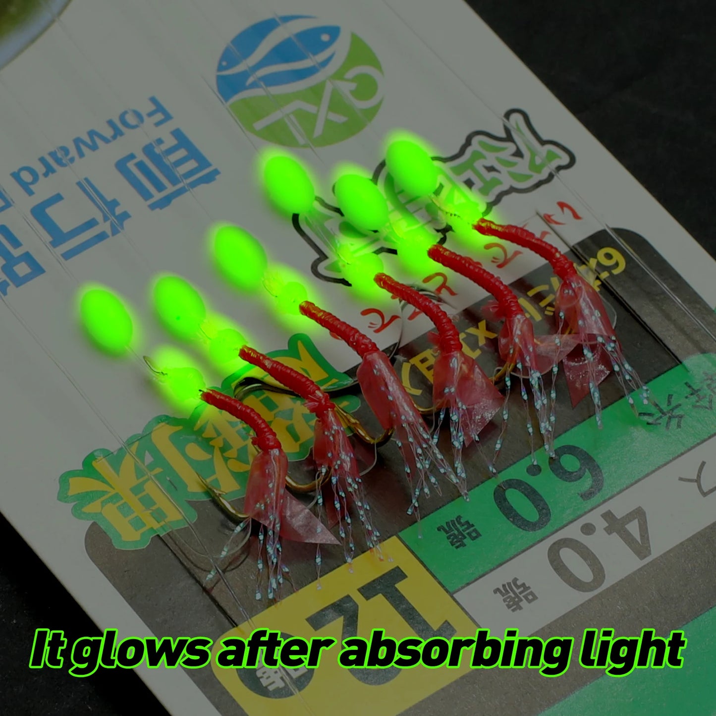 8Packs Sabiki Bait Rig Size 4-18, Glowing Beads and High Carbon Steel Fishing Hooks, Night Fishing Kit for Mackerel, Bass,