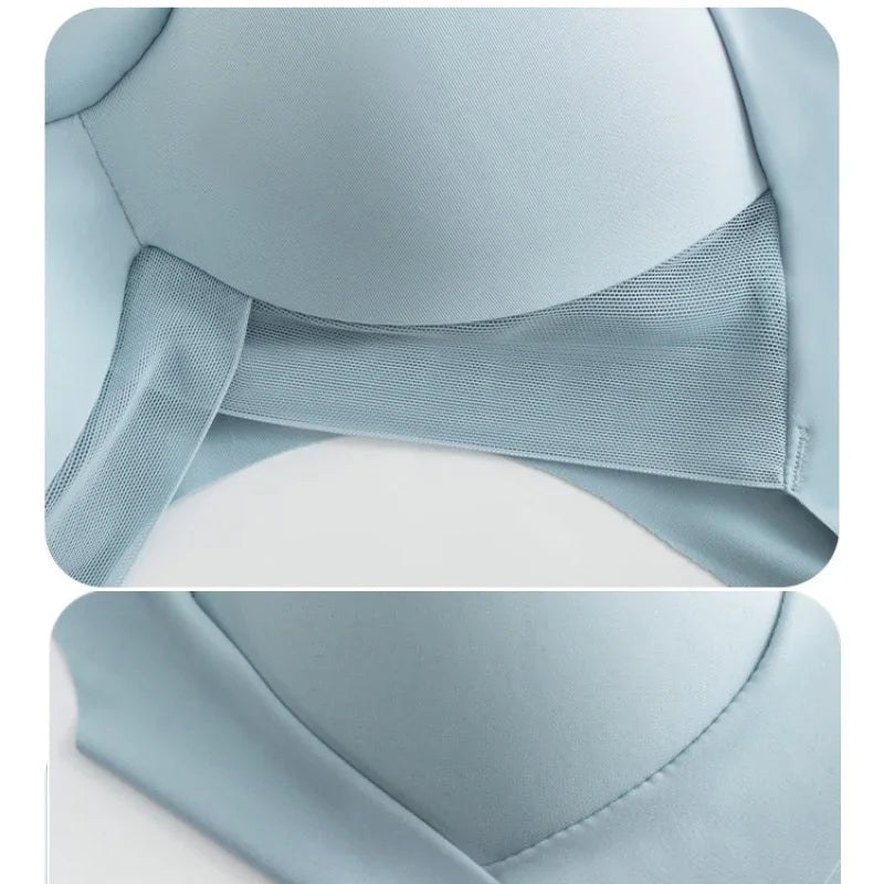 Woman Top Bra Sexy Push Up Bra Seamless Ice Silk Underwear Women Unwired Ring Sleep Lingerie Fitness Sports Bralette Invisible