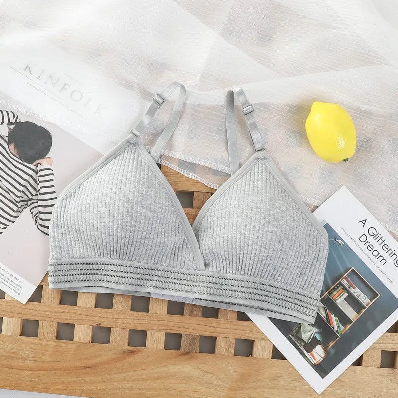 Back Lingerie Wholesale Ladies Autumn Soft Thin Cup Breathable Student Small Chest No Underwire Breast Pad Bra