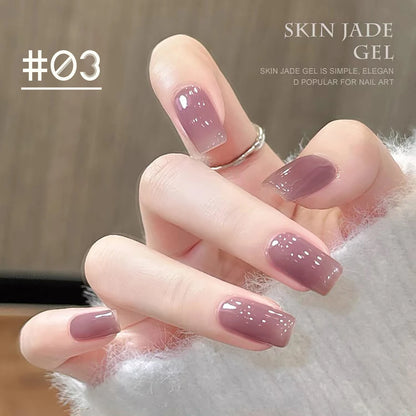 1-24pcs WS Jelly Jade Nude Pink Gel Nail Polish Natural Pink Translucent Color LED UV Gel Soak Off For Home Salon Nail Art DIY