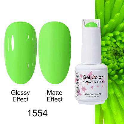 Clou Beaute Gel Nail Polish Neon Brown Royal Blue Red Green Pastal Nude Nail Art Varnishes Gel Lacquer Top Coat UV Gel Nail