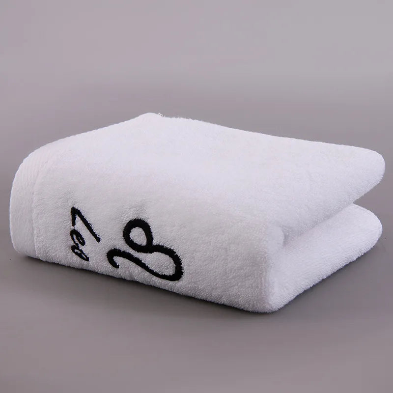 12 Constellation Letters Towel Embroidery Cotton Absorbent Quick Dry Lovers Gift Thickened Sport Soft fashion Face Towel 35x75cm