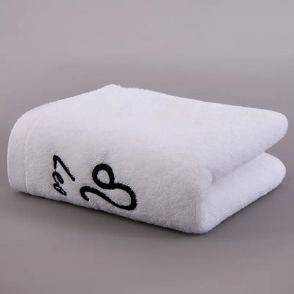 12 Constellation Letters Towel Embroidery Cotton Absorbent Quick Dry Lovers Gift Thickened Sport Soft fashion Face Towel 35x75cm