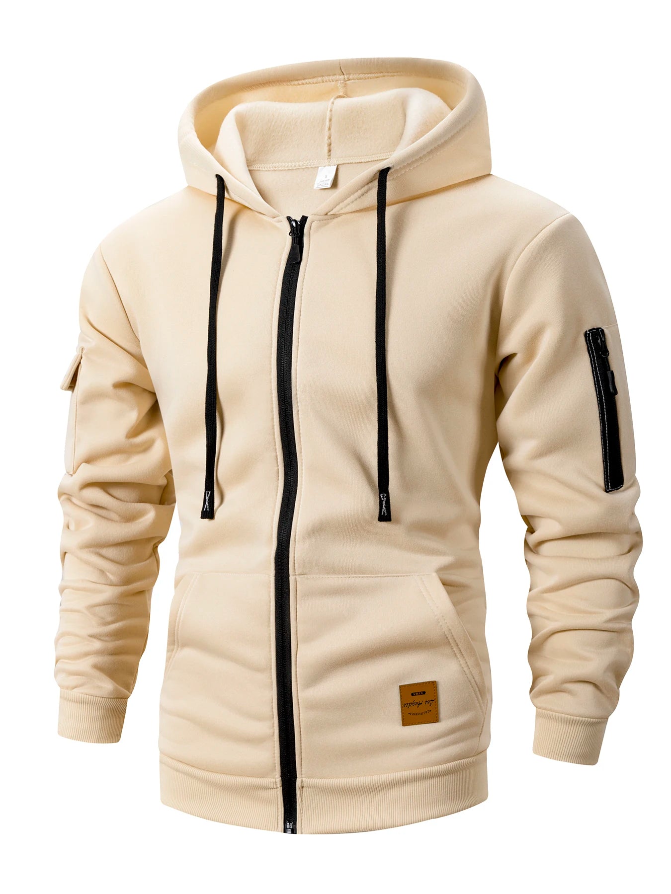 Herr Slim Fit Hoodie med Dragkedja – Långärmad Sweatshirtjacka, 5 Färger