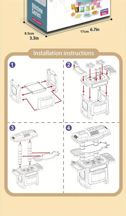 Mini köksbänk lekset DIY simulerad mat servis lekstuga rollspel