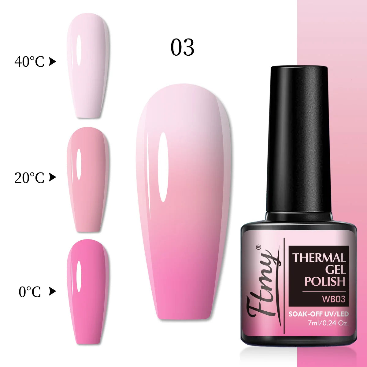 Color Changing Gel Nail Polish, Temperature-Sensitive, 7ml, Lead-Free, No Fragrance, Nail Art Manicure Gel Polish For Salon Use