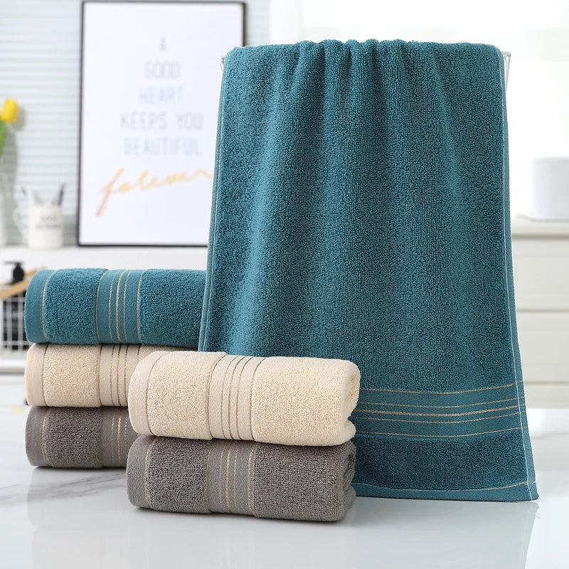 Thickened Cotton Towel with Strong Water Absorption Universal Towel for Adults and Children Solid ColorSkin Friendly Towel