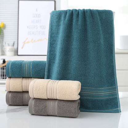 Thickened Cotton Towel with Strong Water Absorption Universal Towel for Adults and Children Solid ColorSkin Friendly Towel