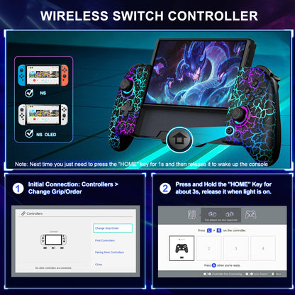 BEBONCOOL JC200 Switch Controller For Nintendo Switch/Switch OLED Joystick Gamepad Built-in 6-Axis Gyro Design Handheld Grip