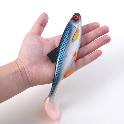 1pcs 26g 60g River Roach Fishing Lure Soft Bait T Paddle Tail Baitfish Shad Strike Silicone Plastic Swimbait Wobbler Pike Bass