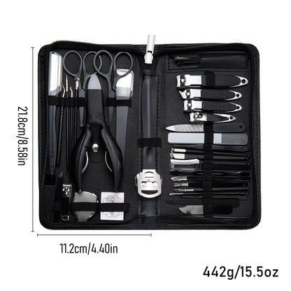 40Pcs Manicure Set Nail Clippers Kit Cuticle Scissors Stainless Steel Foot Care Tools with Leather Case Foot Rasps Callus Shaver