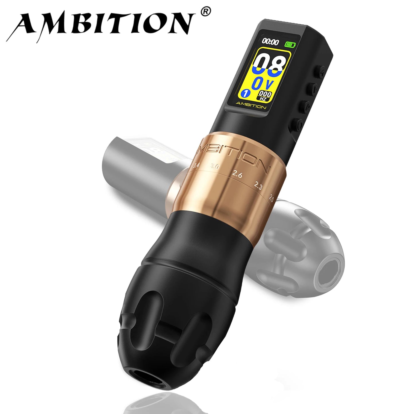 Ambition C3 Professional Wireless Tattoo Machine Pen 7 Adjustable Stroke 2.0-4.2mm Coreless Motor Body Makeup For Tattoo Artists