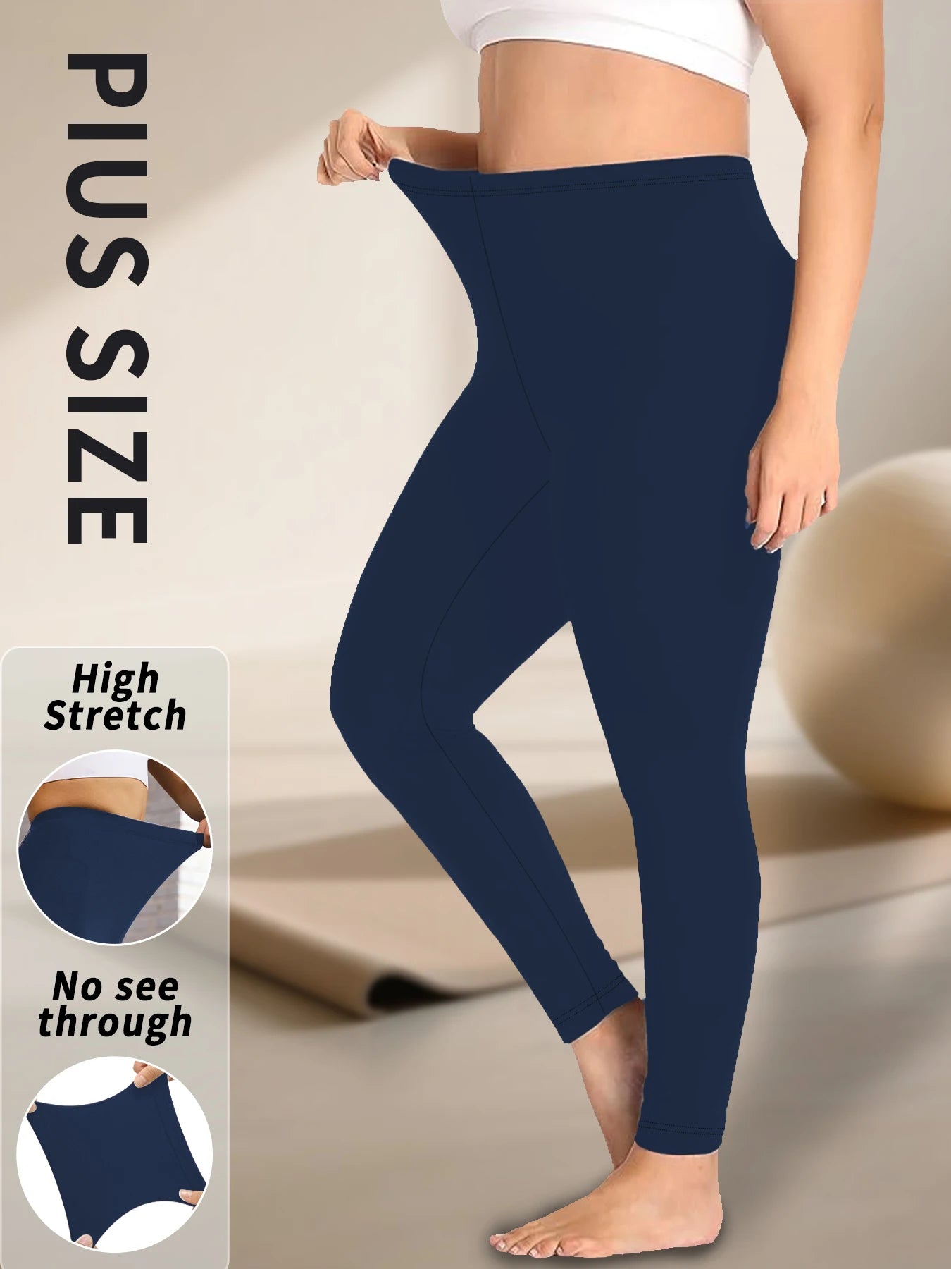 Plus size Women's Super Soft Leggings, High Elasticity for Workout Yoga Running and Daily Casual Wear Comfort Stretch Tights
